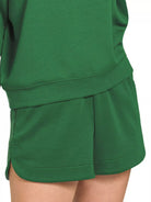 Zenana Scuba Long Sleeve Sweatshirt and Shorts Set