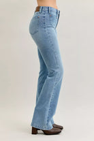 Judy Blue Medium Washed Mid Rise Bootcut Jeans with Contrast Wash & Front Patch Pockets