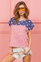 BiBi Star Printed with Stripe Combo Top