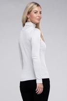 Zenana Ribbed Turtle Neck Long Sleeve Top