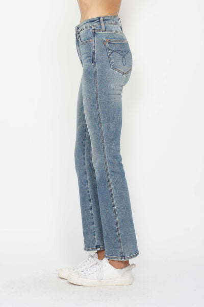 Judy Blue Multi Inseam Tummy Control Back Embroidered Pocketed Bootcut Jeans