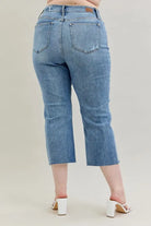 Judy Blue High Waist Destroy Crop Wide Leg Jeans