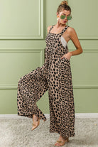 BiBi Leopard Print Wide Leg Overalls
