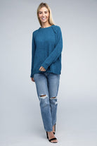 Zenana Raglan Chenille Long Sleeve Sweater ZENANA