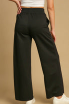 Umgee Black Drawstring Wide Leg Pants with Pockets Pants