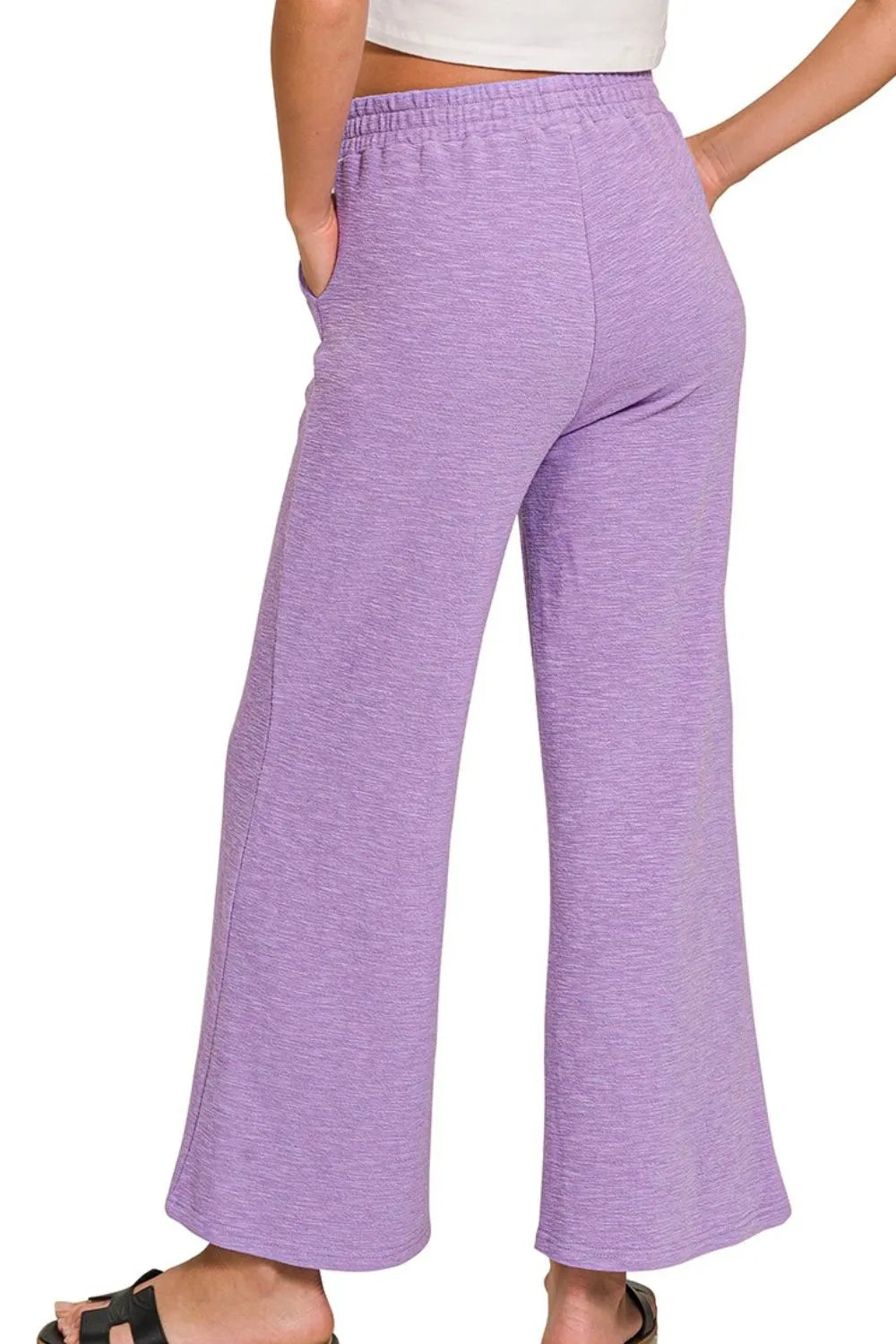 Zenana Lavender Cotton Slub Top & Pants Set