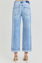 RISEN Ankle Wide Leg Cuffed Jeans Plus Size