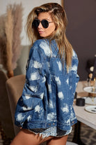 BiBi Washed Tie Dye Denim Jacket