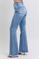 Judy Blue Medium Washed Raw Hem High Rise Bootcut Jeans Jeans