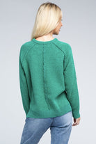 Zenana Raglan Chenille Long Sleeve Sweater ZENANA