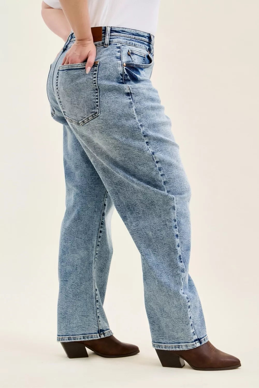 Judy Blue High Waist Marlow Arc Leg Jeans with Double Waistband