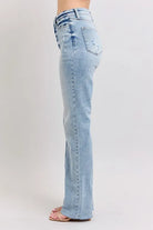 Judy Blue Mid Rise Light Wash Dad Jeans