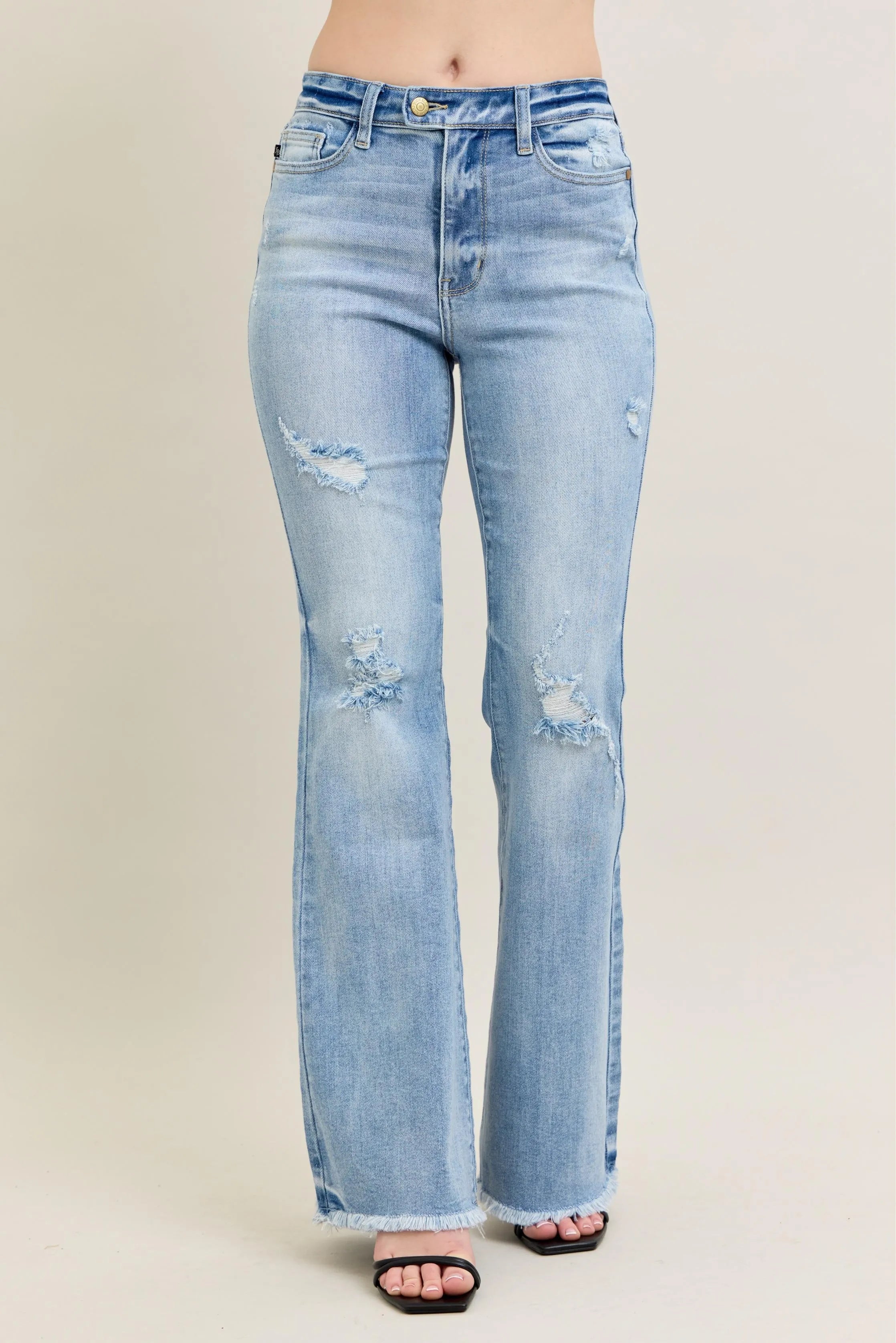 Judy Blue High Waisted Flare Jeans W/ Shield Pockets LT