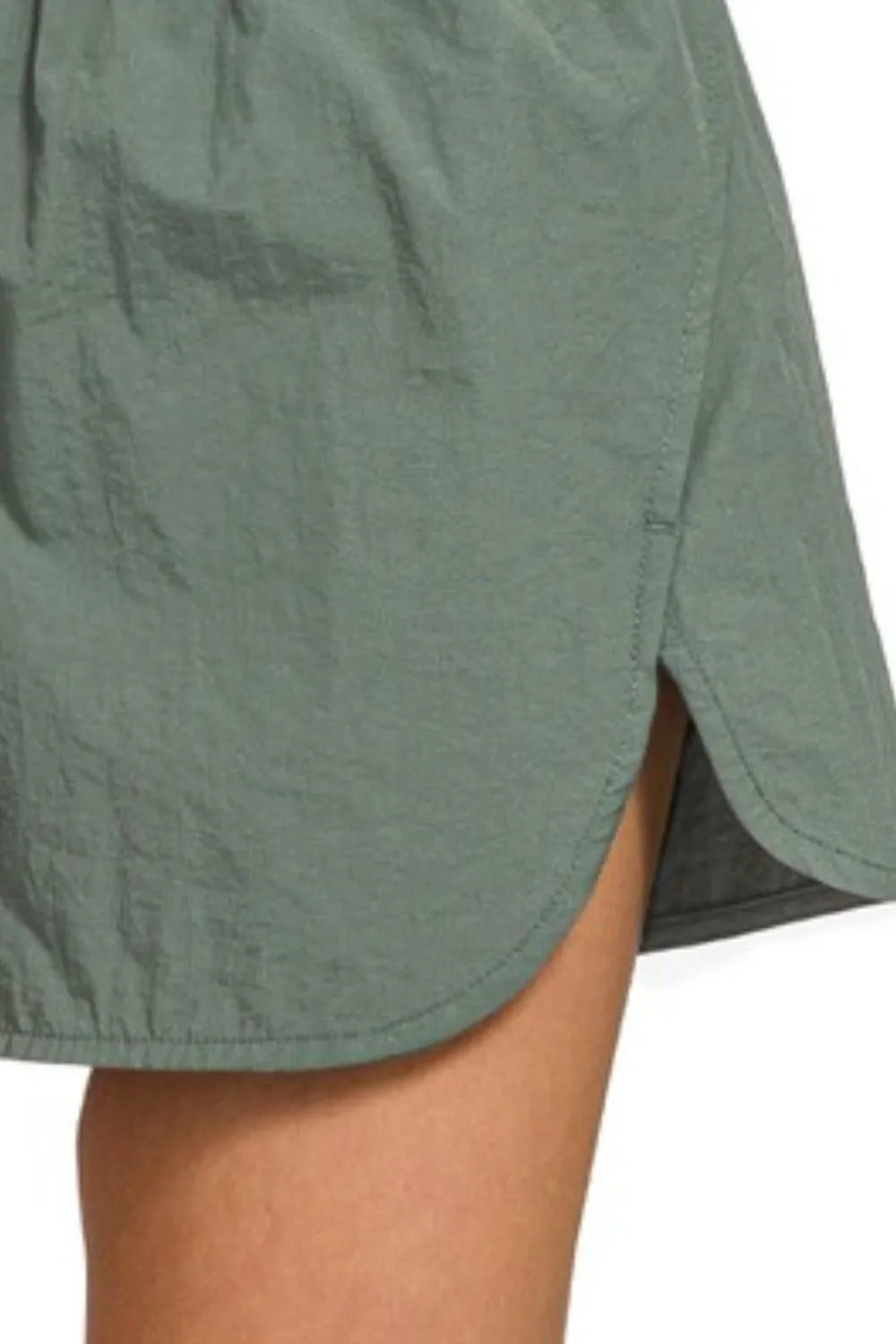 Zenana Ash Jade Windbreaker Smocked Waistband Running Shorts