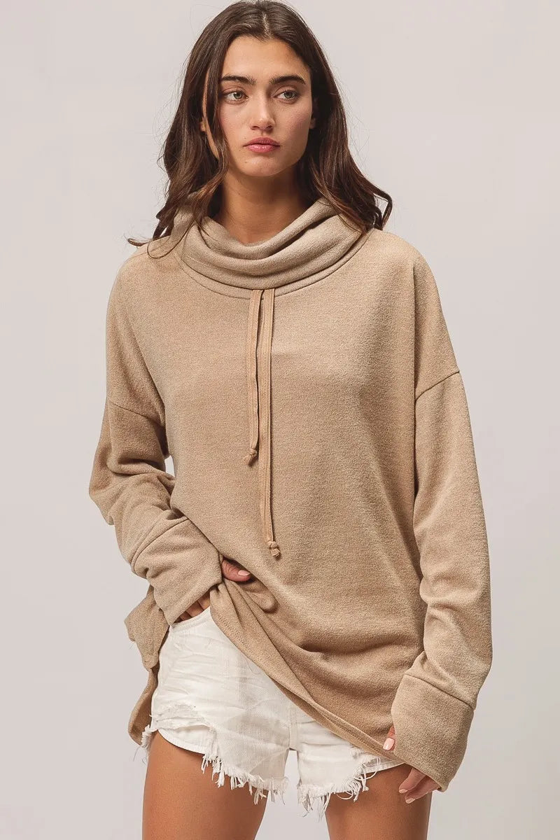 BiBi Taupe Solid Side Pocket Thumb Top