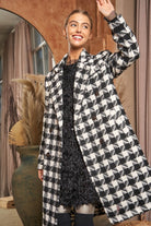 Davi & Dani Textured Knit Tweed Double Button Coat Jacket Davi & Dani