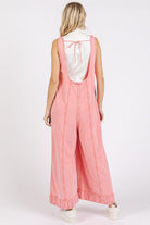 Mittoshop Watermelon Pink Ruffled Hem Wide Leg Overalls with Pockets