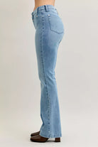 Judy Blue Medium Washed Mid Rise Bootcut Jeans with Contrast Wash & Front Patch Pockets