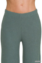 Zenana Ash Jade Mock Neck Top and Pants Sweater Set