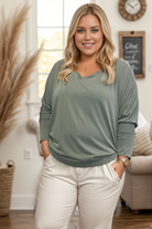 Sew in Love Dusty Olive Long Sleeve Dolman