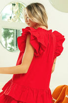 BiBi Ref Sequins Baseball Patch Day Ruffle Sleeve Dress
