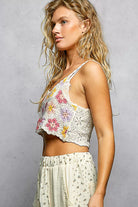 POL Handmade Granny Pattern Crochet Cami with Scalloped Strap