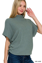 Zenana Ash Jade Mock Neck Top and Pants Sweater Set