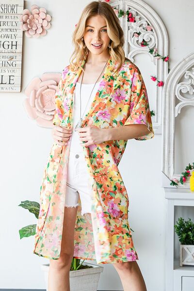 Heimish Multi Color Floral Open Cardigan Plus Size