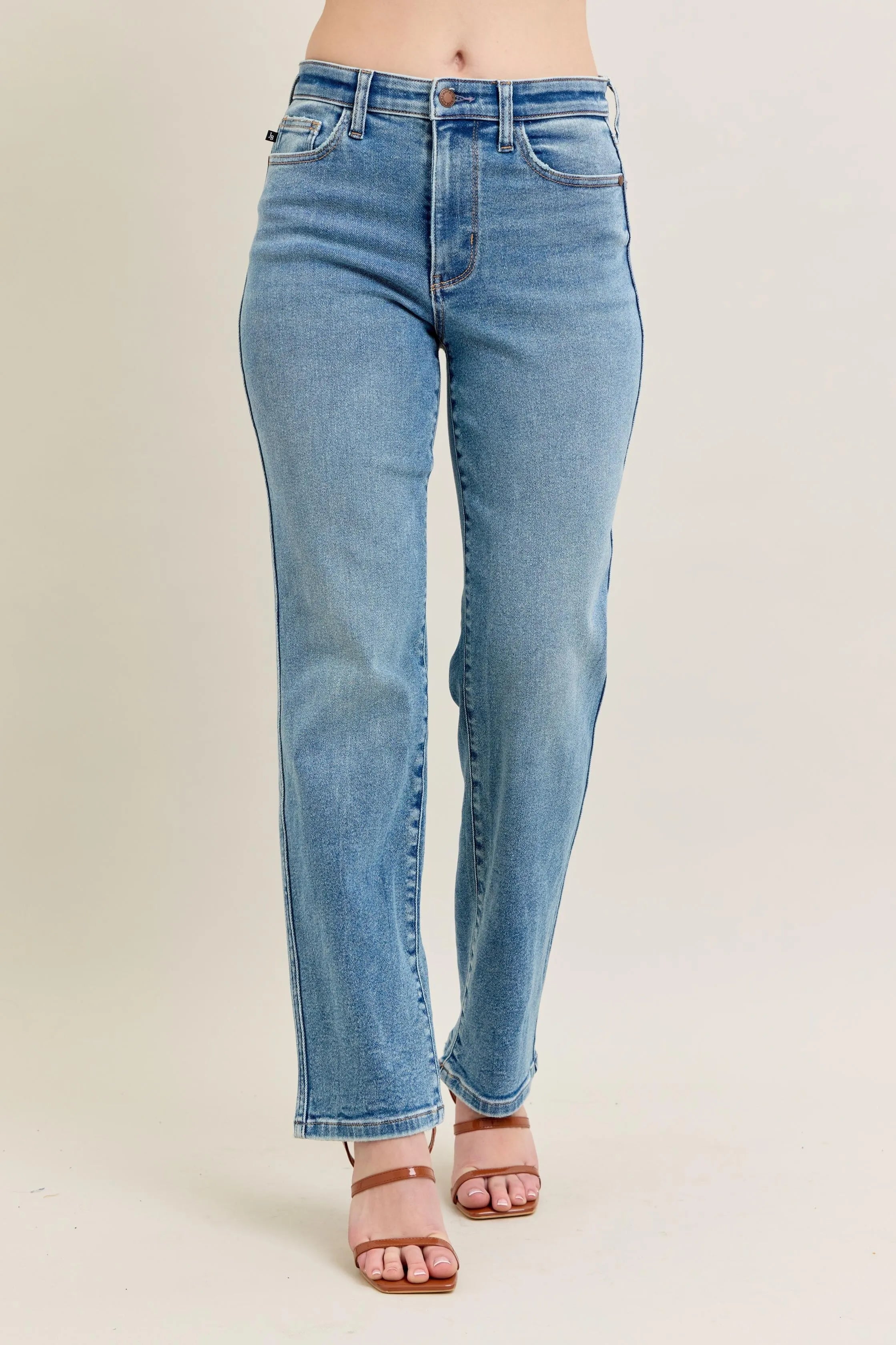 Judy Blue High Waisted Vintage Straight Jeans MD