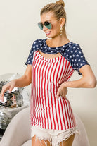 BiBi American Flag Theme Front Cut Out Top