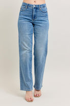 Judy Blue Medium Washed Tummy Control Vintage Wash Straight Jeans Medium