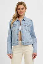 RISEN Light Wash Button-Down Classic Denim Jacket