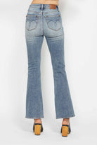 Judy Blue Multi Inseam Tummy Control Back Embroidered Pocketed Bootcut Jeans