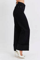 Judy Blue Black High Waist Reto Wide Leg W/ Cuff