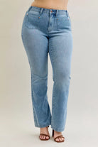 Judy Blue Medium Washed Mid Rise Bootcut Jeans with Contrast Wash & Front Patch Pockets