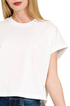 Zenana White Premium Cotton Relaxed Crop Tee
