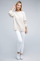 Zenana Raglan Chenille Long Sleeve Sweater ZENANA