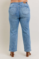 Judy Blue Medium Washed Tummy Control Vintage Wash Straight Jeans