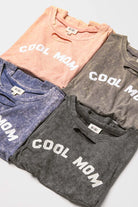 BiBi Black Charcoal Washed Laser Cut Detail Cool Mom Print Top