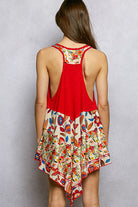 POL Ruby Round Neck Ribbed Tank with Woven Print Patch