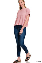 Zenana Light Rose Sweater Boxy Top & Long Pants Set