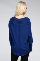 Zenana Cotton Raglan Sleeve Thumbhole Top ZENANA