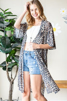 Heimish Taupe Leopard Open Front Cardigan