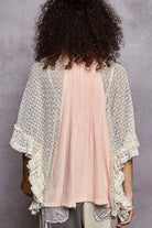POL Baby Pink Button Down Front Pleated Shirt with Crochet Patch