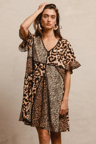 BiBi Leopard Prints Mix and Match Short Sleeve Dress