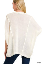 Zenana Ivory Drop Shoulder Short Sleeve Knit Top