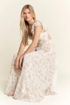 Jade By Jane Ruffle Sleeve Tiered Maxi Dress