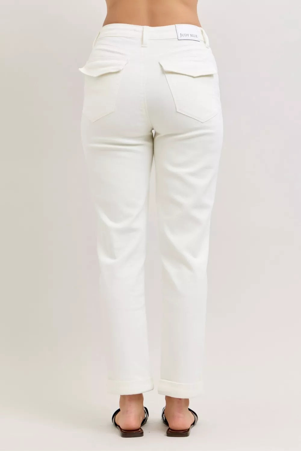 Judy Blue White High Waist Jeans with Patch Pockets