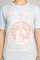 Lotus Fashion Collection Nashville Music City Graphic Top L Blue Mineral Wash Lotus Fashion Collection