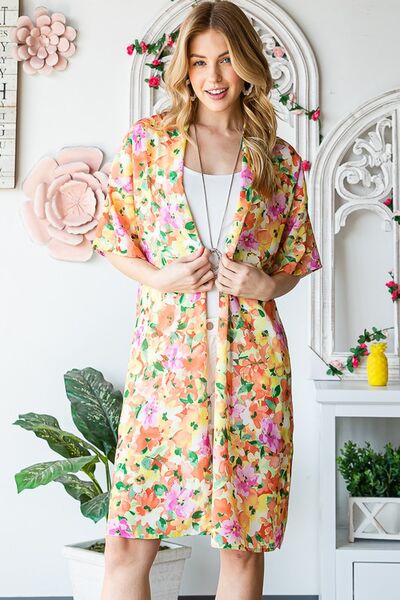 Heimish Multi Color Floral Open Cardigan Plus Size